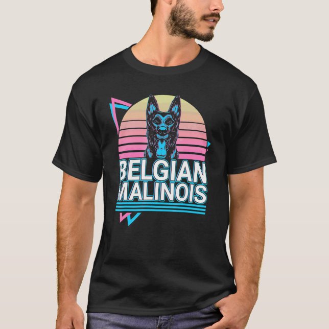 Belgischer Malinois Retro T-Shirt (Vorderseite)