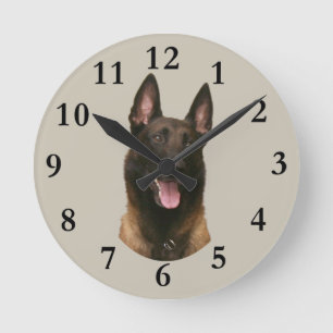 Belgischer Malinois Runde Wanduhr