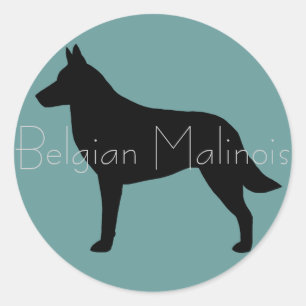 Belgischer Malinois-Silhouette Runder Aufkleber