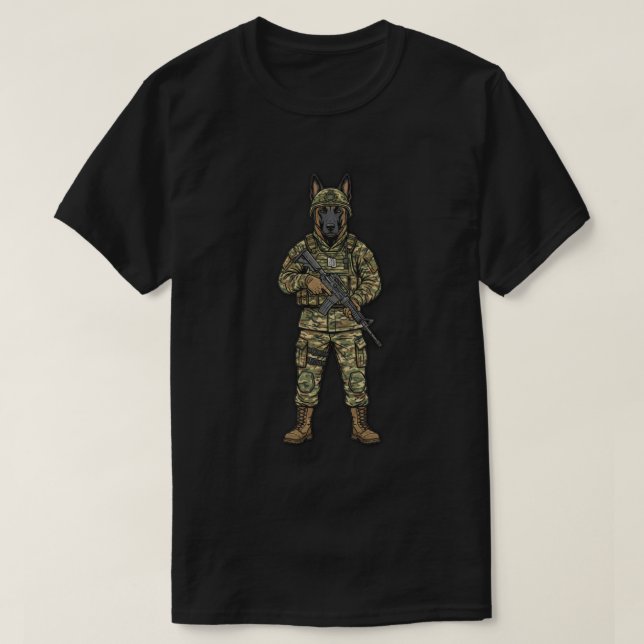 Belgischer Malinois-Soldat T-Shirt (Design vorne)