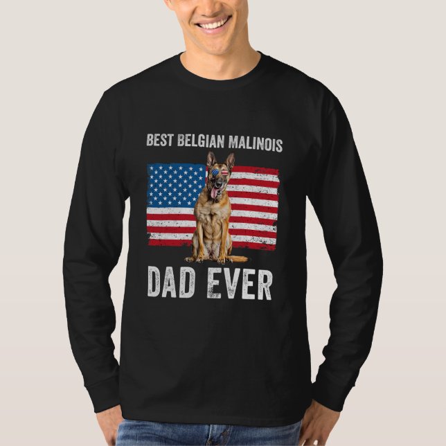 Belgischer Malinois-Vater American Flag Belgisch T-Shirt (Vorderseite)