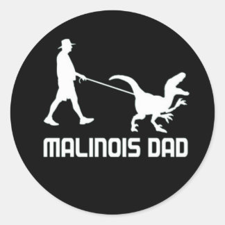 Belgischer Malinois-Vater Dinosaur Funny-Geschenk  Runder Aufkleber