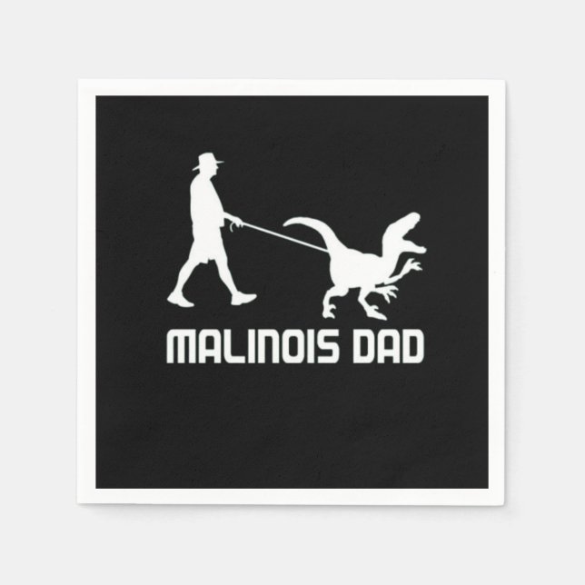Belgischer Malinois-Vater Dinosaur Funny-Geschenk  Serviette (Vorderseite)