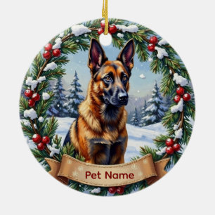 Belgischer Malinois Weihnachten Keramik Ornament