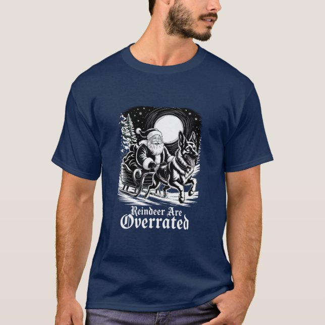 Belgischer Malinois Weihnachtsbaum wird überbewert T-Shirt (Vorderseite)