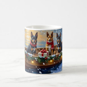 Belgischer Malinois Weihnachtsboot Urlaub Kaffeetasse