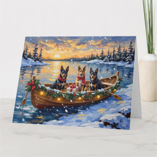 Belgischer Malinois Weihnachtsboot Urlaub Karte