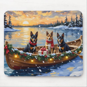 Belgischer Malinois Weihnachtsboot Urlaub Mousepad