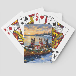 Belgischer Malinois Weihnachtsboot Urlaub Spielkarten