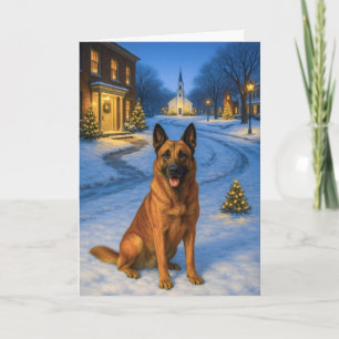 Belgischer Malinois Weihnachtskarte Feiertagskarte