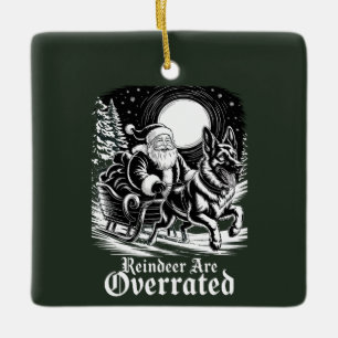 Belgischer Malinois Weihnachtsrentier sind überbew Keramikornament