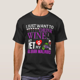 Belgischer Malinois Wein T-Shirt