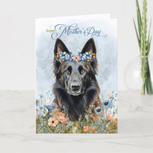 Belgischer Muttertag von Tervuren Dog Wildblume Feiertagskarte