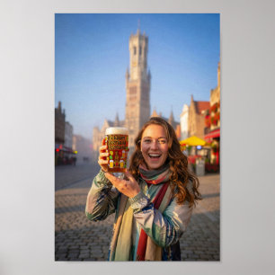 Belgischer Reise-Sonnen-Schein auf dem Marktplatz- Poster