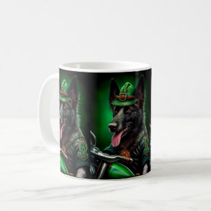 Belgischer Schäferfahrrad St. Patrick's Day Kaffeetasse