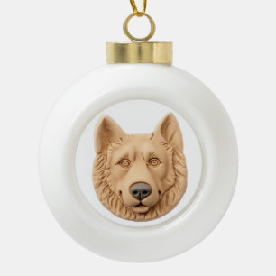 Belgischer Schäferhund 3D Inspiriert Keramik Kugel-Ornament