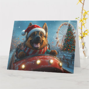 Belgischer Schäferhund Achterbahn Weihnachten Karte