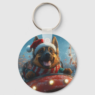 Belgischer Schäferhund Achterbahn Weihnachten Schlüsselanhänger