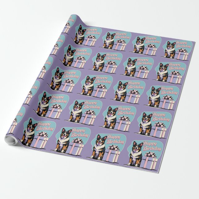 Belgischer Schäferhund Dog Colorful Geschenkpapier (Ungerollt)