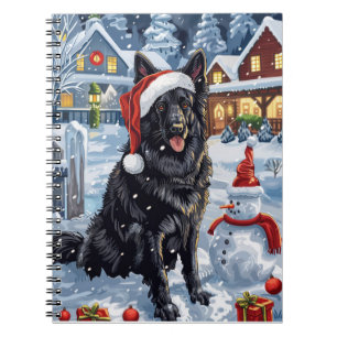Belgischer Schäferhund Dog Winter Wonderland Weihn Notizblock