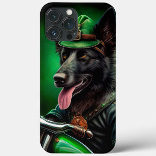 Belgischer Schäferhund fährt Fahrrad am St. Patric Case-Mate iPhone Hülle