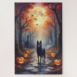 Belgischer Schäferhund Gothic Forest Halloween Kun Puzzle