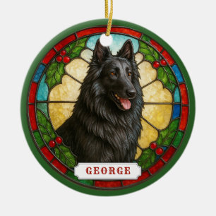 Belgischer Schäferhund Groenendae Hund Keramik-Orn Keramik Ornament