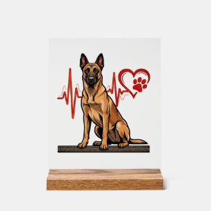 Belgischer Schäferhund Herzschlag Pfote Herz Acrylschild