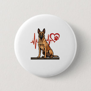 Belgischer Schäferhund Herzschlag Pfote Herz Button