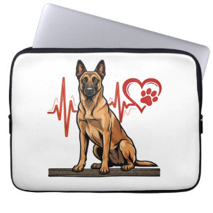 Belgischer Schäferhund Herzschlag Pfote Herz Laptopschutzhülle