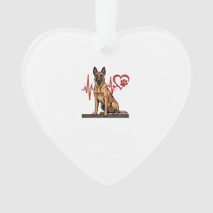 Belgischer Schäferhund Herzschlag Pfote Herz Ornament