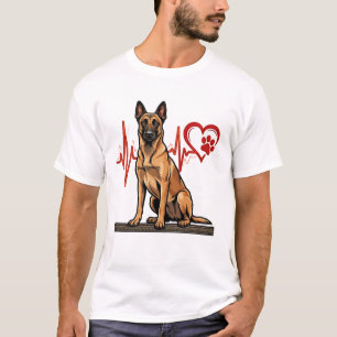 Belgischer Schäferhund Herzschlag Pfote Herz T-Shirt