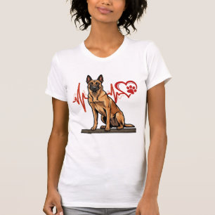 Belgischer Schäferhund Herzschlag Pfote Herz T-Shirt