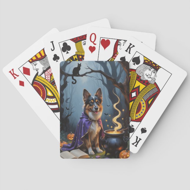 Belgischer Schäferhund Hund Kalkmalerei Spielkarten (Rückseite)
