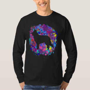Belgischer Schäferhund Hund Rosa Wasserfarbe-Splat T-Shirt