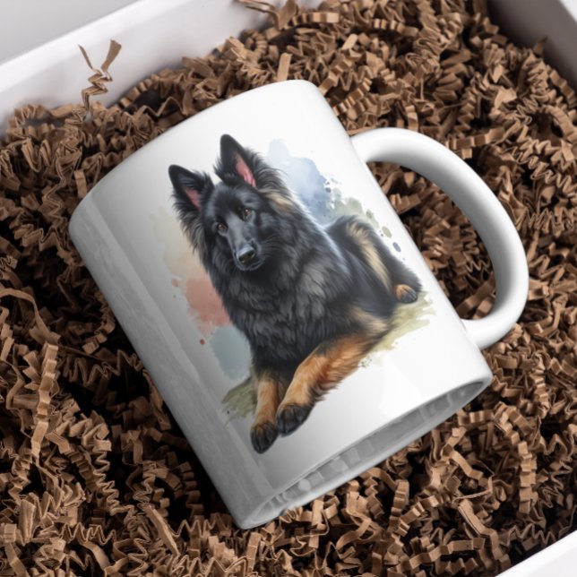 Belgischer Schäferhund in Wasserfarbe Kaffeetasse (Von Creator hochgeladen)