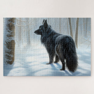 Belgischer Schäferhund Lass es schneien Weihnachte Puzzle