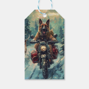 Belgischer Schäferhund Riding Motorrad Weihnachten Geschenkanhänger