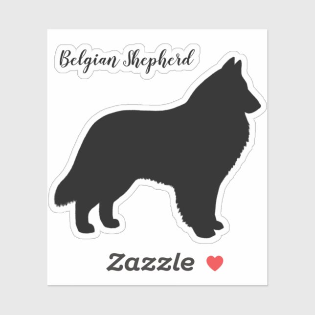 Belgischer Schäferhund Silhouette Sticker (Blatt)