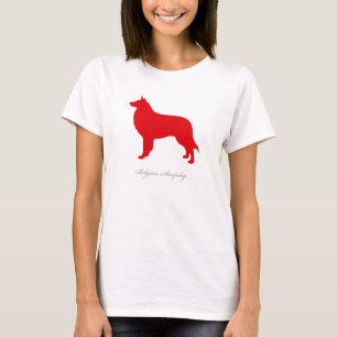 Belgischer Schäferhund-T - Shirt (rote Silhouette