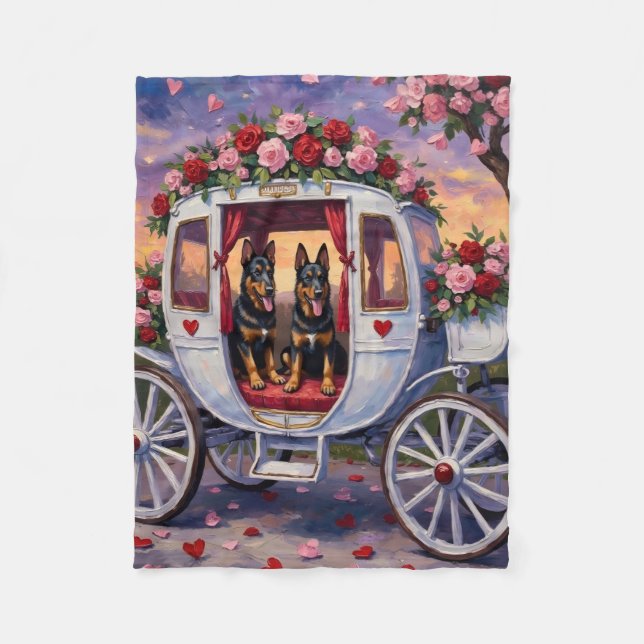 Belgischer Schäferhund Valentinstag Fleecedecke (Vorderseite)