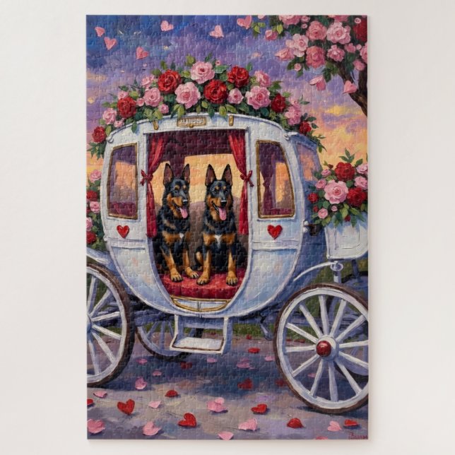 Belgischer Schäferhund Valentinstag Puzzle (Vertikal)