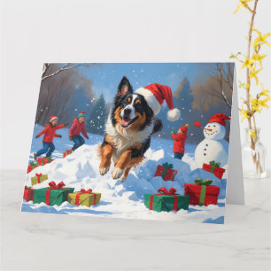 Belgischer Schäferhund Weihnachtliche Schneeszene Karte