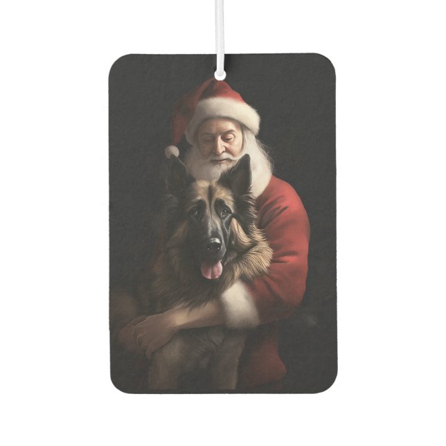 Belgischer Schäferhund Weihnachtsmann Feierliche W Autolufterfrischer (Vorderseite)