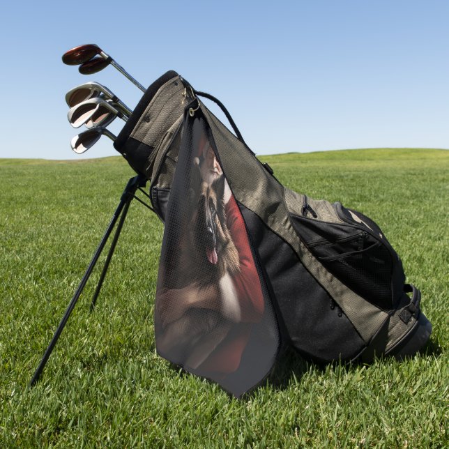 Belgischer Schäferhund Weihnachtsmann Feierliche W Golfhandtuch (Gras)