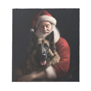 Belgischer Schäferhund Weihnachtsmann Feierliche W Notizblock