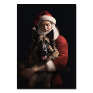 Belgischer Schäferhund Weihnachtsmann Feierliche W Tischnummer