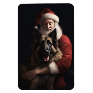 Belgischer Schäferhund Weihnachtsmann Festliches W Magnet