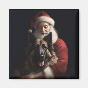 Belgischer Schäferhund Weihnachtsmann Festliches W Magnet