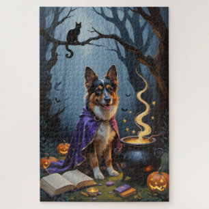 Belgischer Schäferhund Whimsical Halloween-Malerei Puzzle